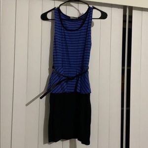 Tank top style midi dress with belt